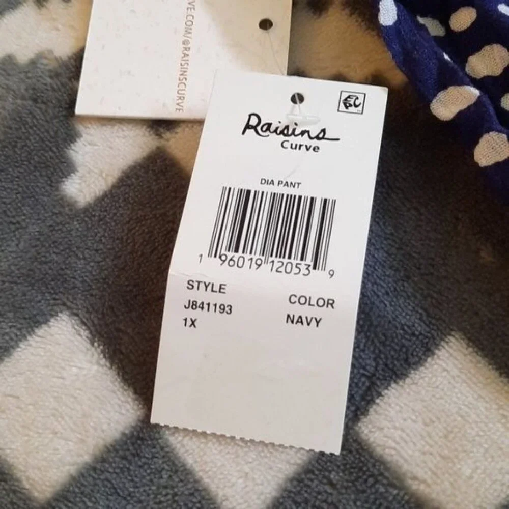 Raisins Curve NWT Navy White Elastic Ruffle Waistband Wide Leg Cover Up Pants 1X